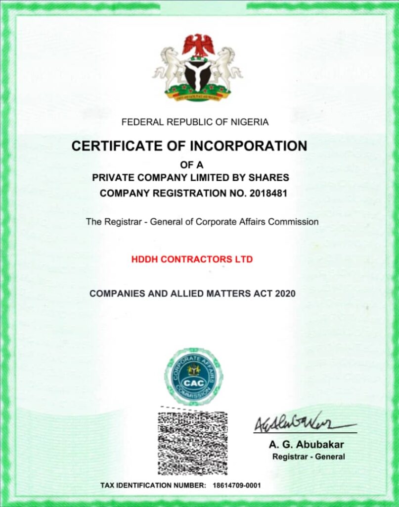 Certificate of Incorporation
